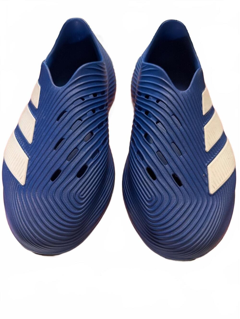 Adidas Blue Slip-On Water Shoes with White Stripes Size 12